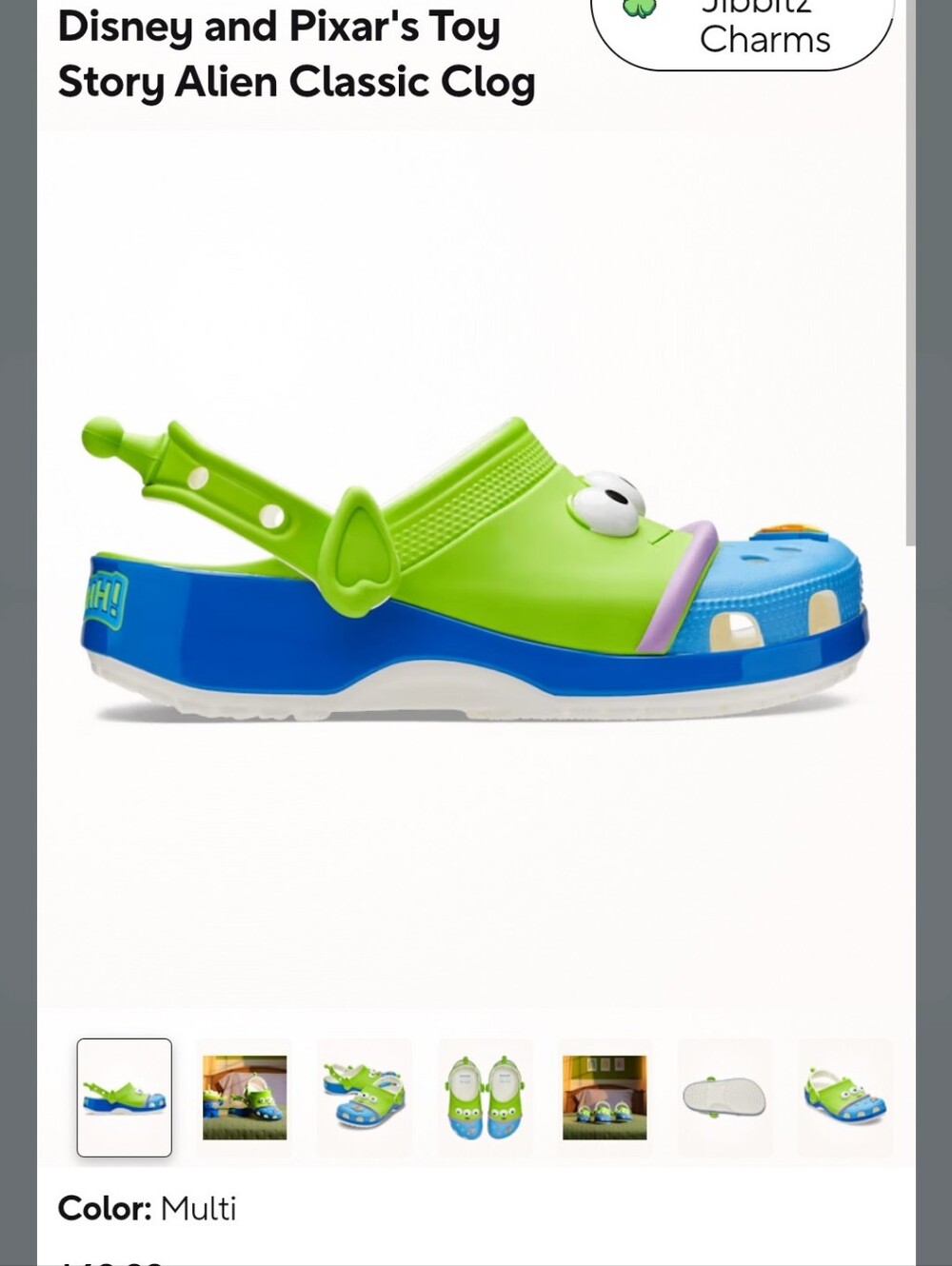 CROCS Toy Story Alien Classic Clog in Green & Blue